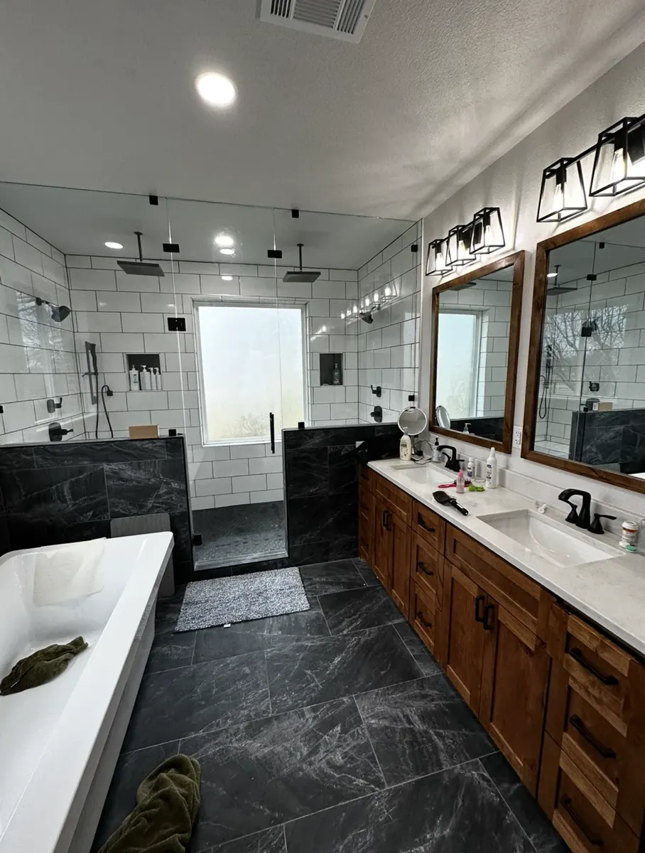 Primary Bathroom Transformation completed by Hall of Fame Construction
