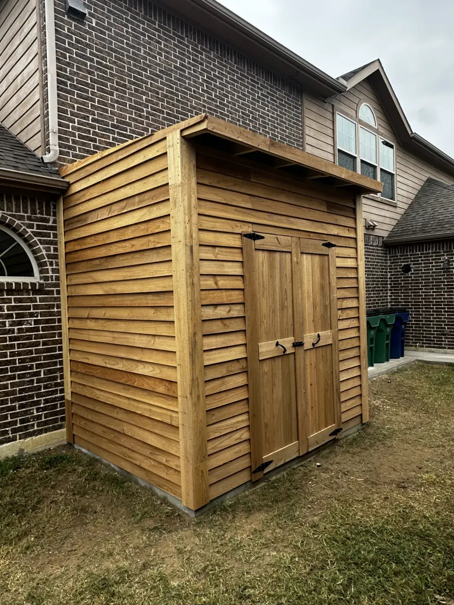 Custom Cedar Storage Shed completed by Hall of Fame Construction