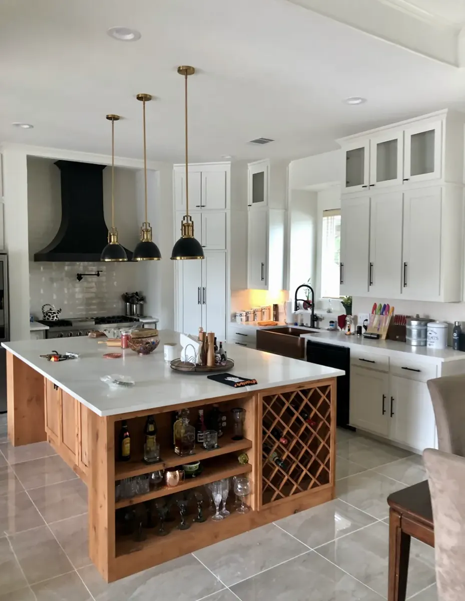 Custom Kitchen & Oversized Island completed by Hall of Fame Construction